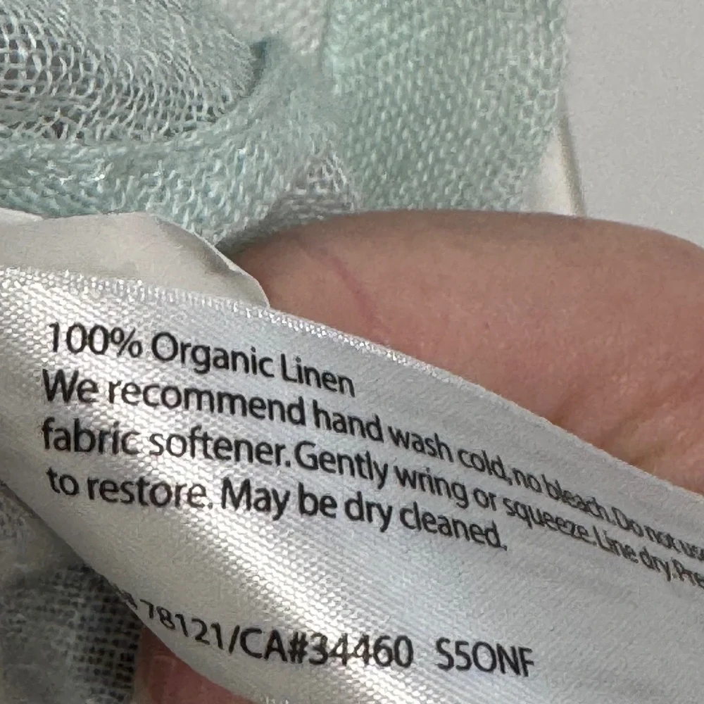 Eileen Fisher Women Medium Top Mint Green 100% Organic Linen Italian Fabric Boxy - Picture 8 of 9